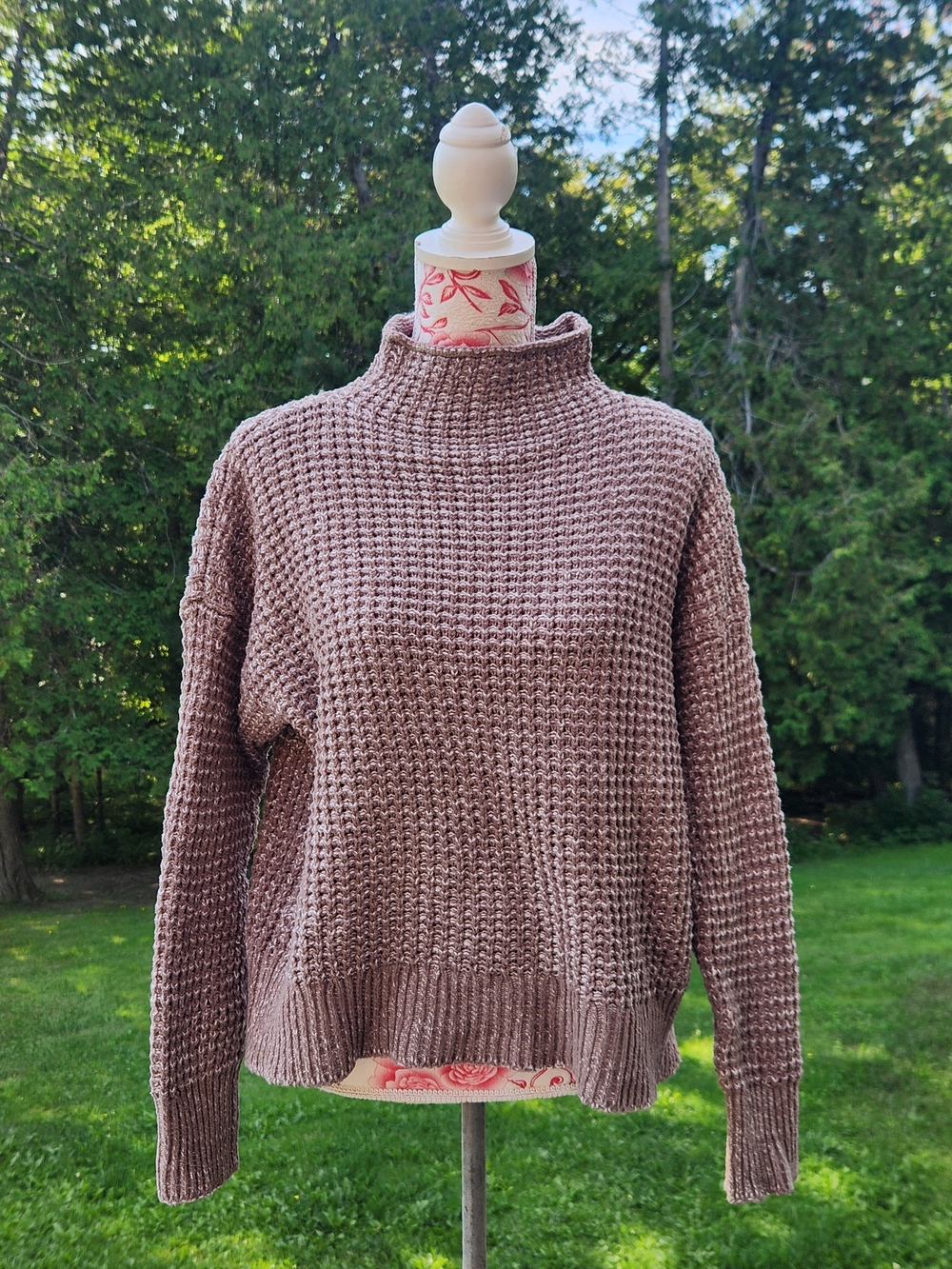 American Eagle Outfitters Chunky Mock Neck Sweater - Brown